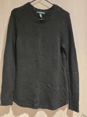 Ralph Lauren Women's Black Crewneck Knit Sweater